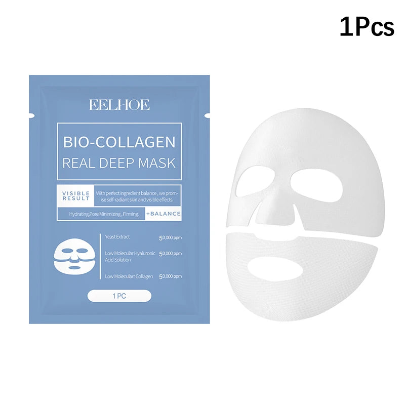 1/4Pcs Bio Collagen Face Mask Shrink Pores Deep Hydrating Overnight Mask Moisturizing Refreshing Brightening Face Skin Care